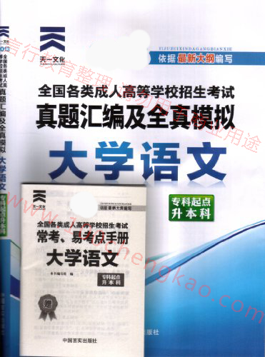 第二套成人高考本科大学语文模拟试卷【上】试题汇总